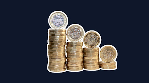 Stacks of pound coins