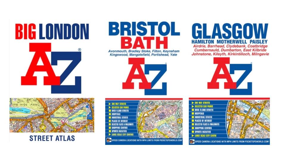 using A-Z map in england