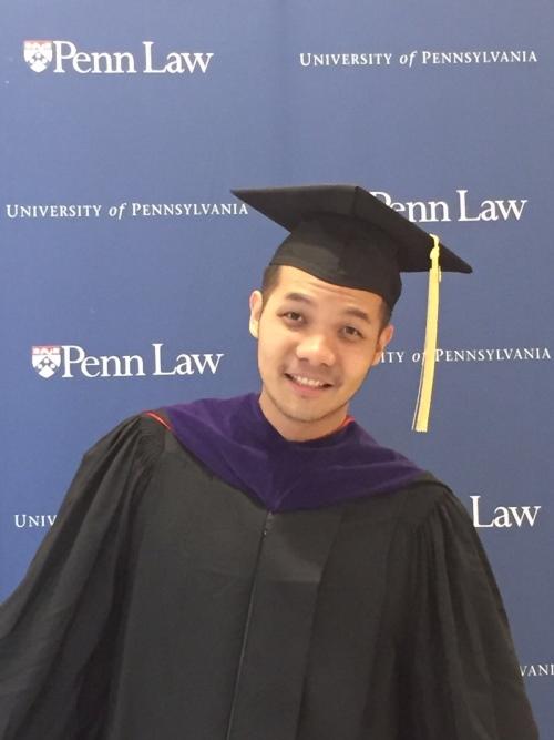 Steffen Hadi di upacara wisuda sekolah hukum University of Pennsylvania