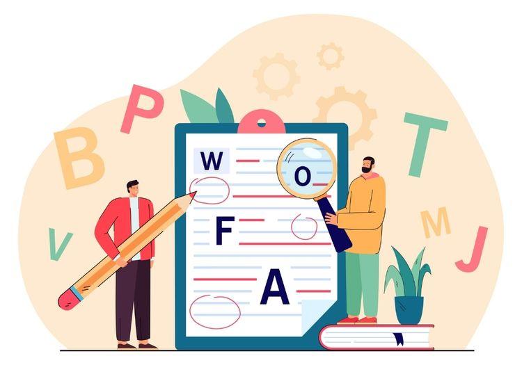 Ilustrasi peserta tes IELTS tengah memeriksa kesalahan ejaan dalam jawaban mereka - Hotcourses Indonesia