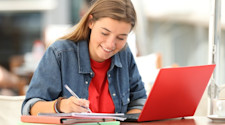 Student making a revision timtable