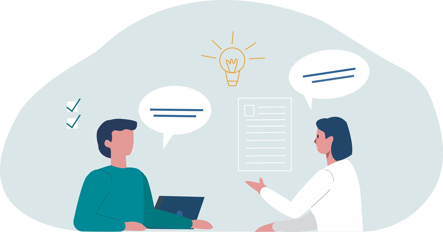 طالب دولي يتحدث مع خبير تعليمي