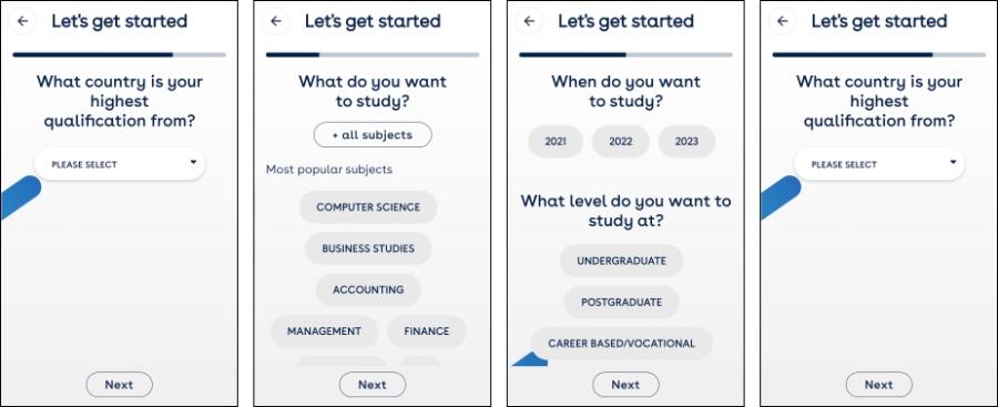Contoh beberapa pertanyaan yang harus kamu jawab saat membuat akun baru di IDP Live - Hotcourses Indonesia