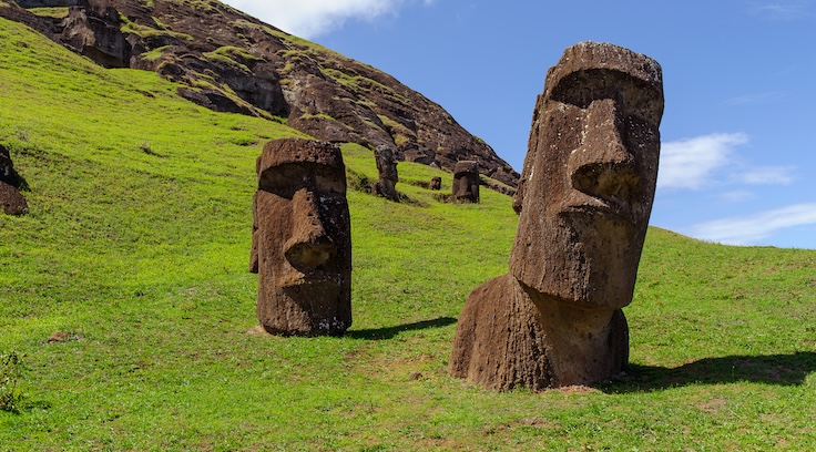 Statues on Isla de Pascua. Rapa Nui. Easter Island