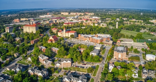 Aerial View of Lawrence, Kansas and its State University