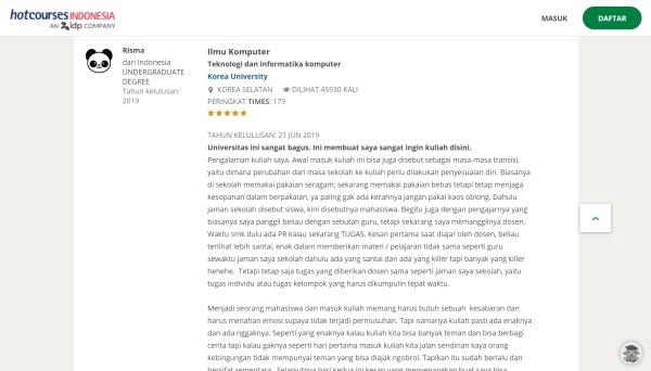 Ulasan Mahasiswa Internasional