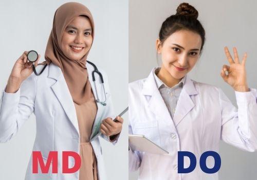 Para dokter dengan gelar MD dan DO mendapatkan pendidikan yang serupa, namun dengan fokus yang berbeda