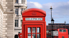 Red telephone box in London