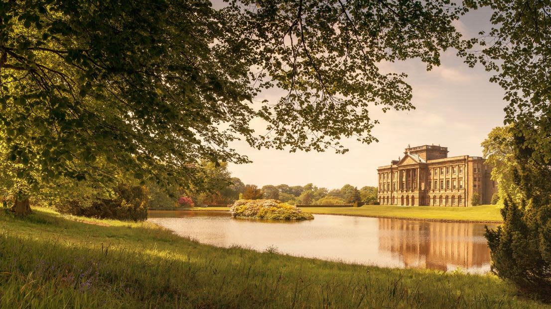 A panoramic view of Lyme Hall, Cheshire