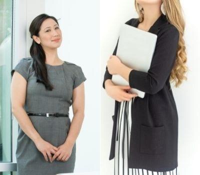 Bila ingin menggunakan dress, pilihlah gaun polos atau yang motifnya tidak terlalu ramai. Lengkapi dengan cardigan untuk tampilan yang chic. - Hotcourses Indonesia