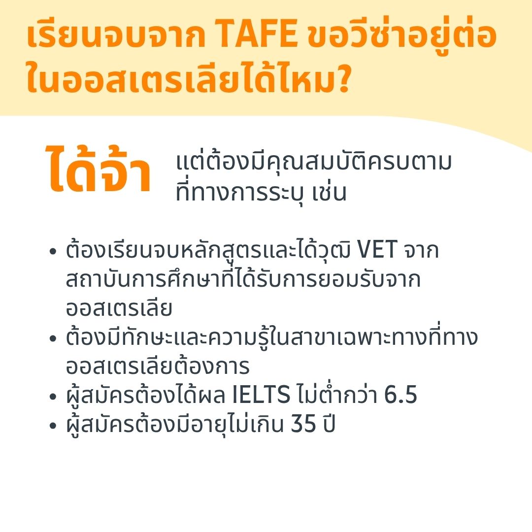 visa after graduation TAFE