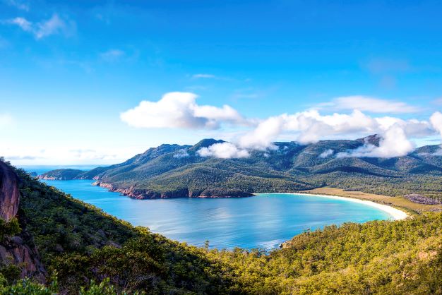 Birds eye view of Tasmania landscape