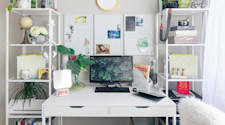 A student's workspace at home