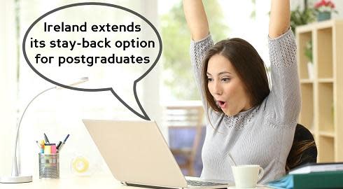 Two-year stay-back option for postgraduate students in Ireland