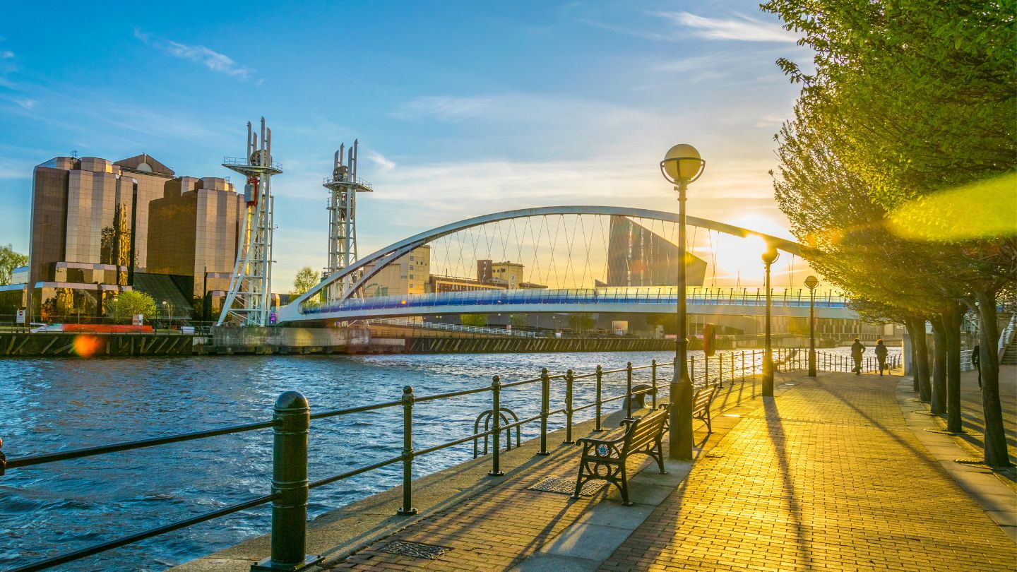 Waking along the river in Manchester UK 