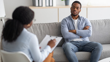 A clinical psychologist and her patient