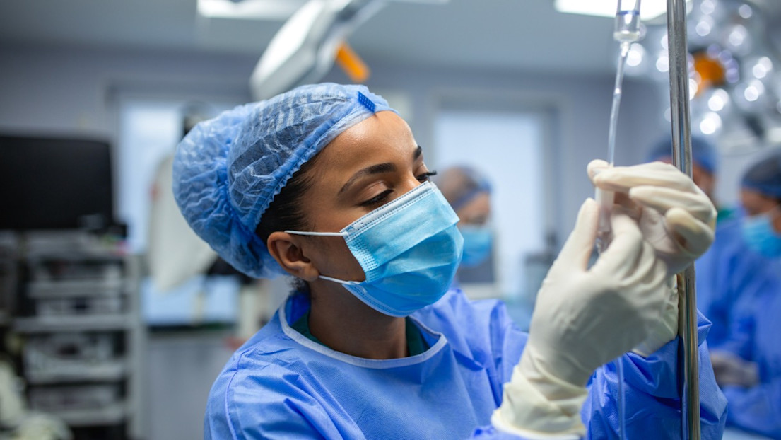 An anaesthetist at work