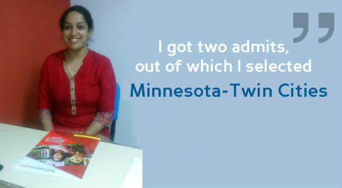A foolproof plan of Anushree Ramanath who made a great leap forward to University of Minnesota!