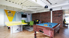A social space within a student hall