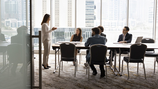 A CFO in a board room
