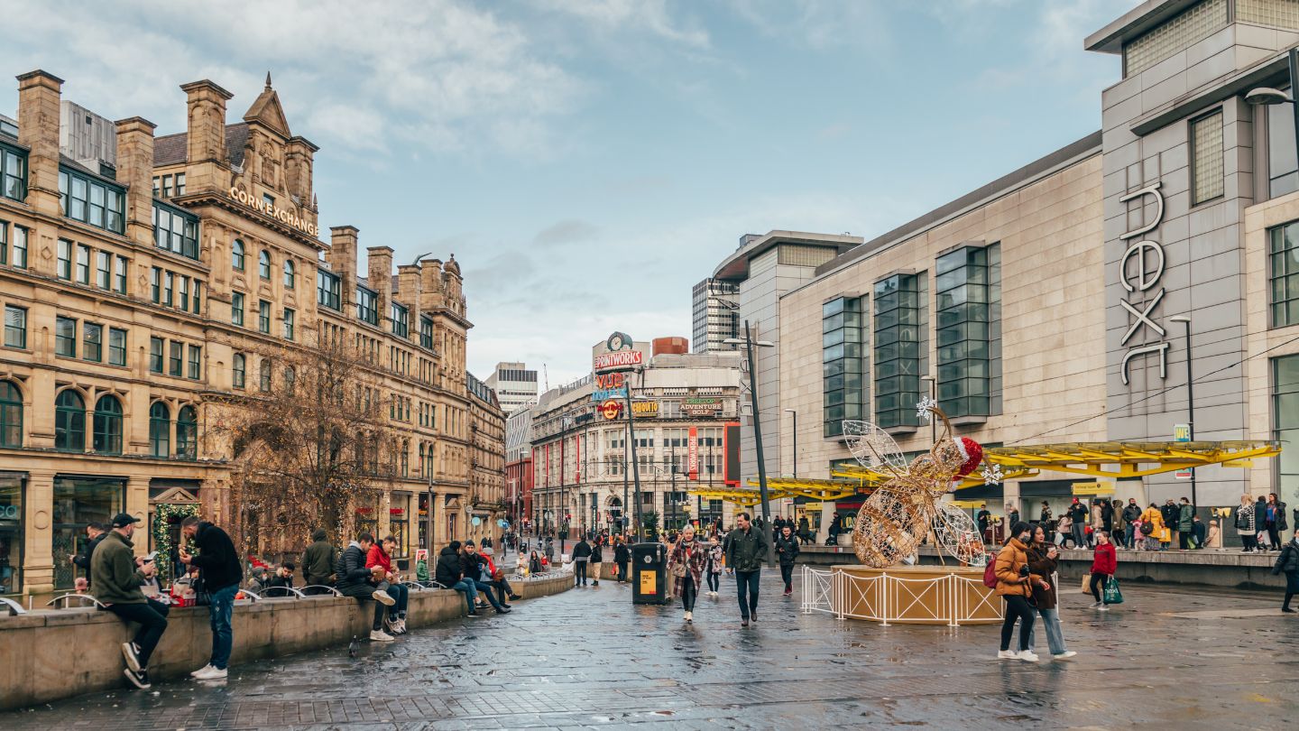 City center of Manchester in UK 