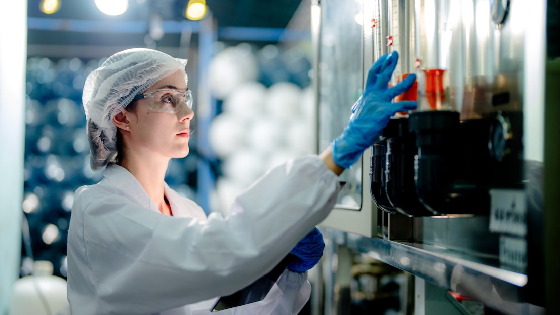 Scientist checking the quality of Reverse osmosis machine system at the industrial factory