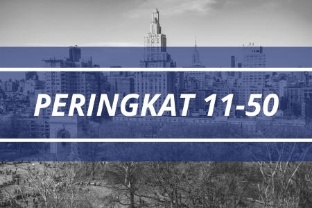 Peringkat 11-50 di daftar universitas terbaik di dunia versi Times Higher Educatio
