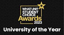 The Whatuni Student Choice Awards 2023 logo with the words 'University of the Year' underneath