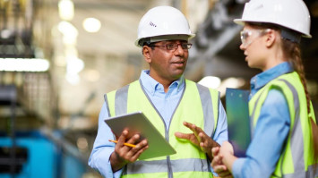 Engineers at building site