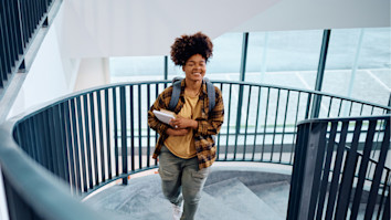 Female climbing stairs at university - iStock - What happens after submitting your UCAS application?