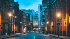 Cornwall Street in Birmingham at night