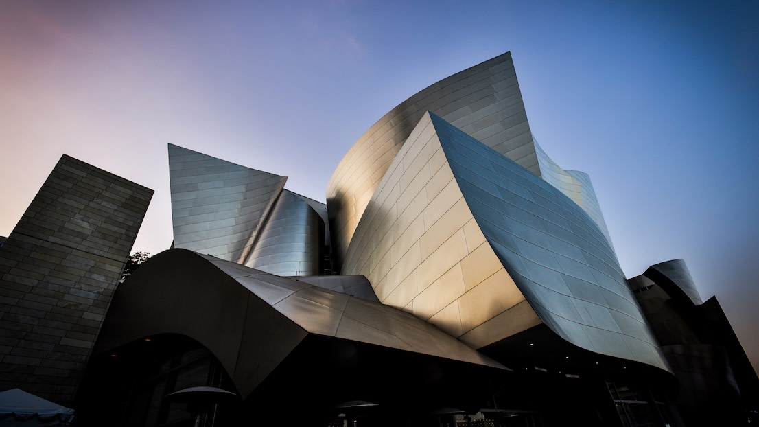 The Walt Disney Concert Hall at Dusk - Downtown Los Angeles, California