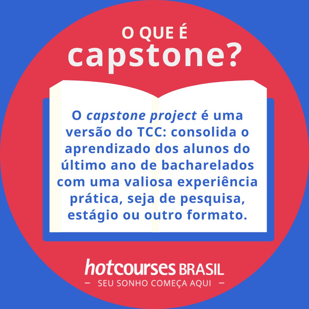 O que significa capstone project: o TCC de graduações em universidades no exterior.