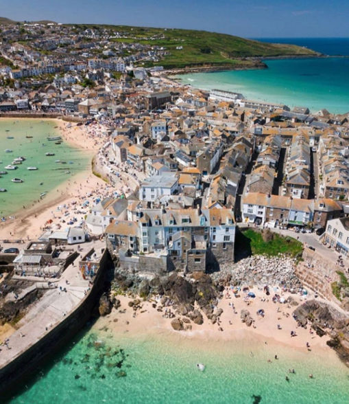 Pemandangan udara Cornwall, Inggris