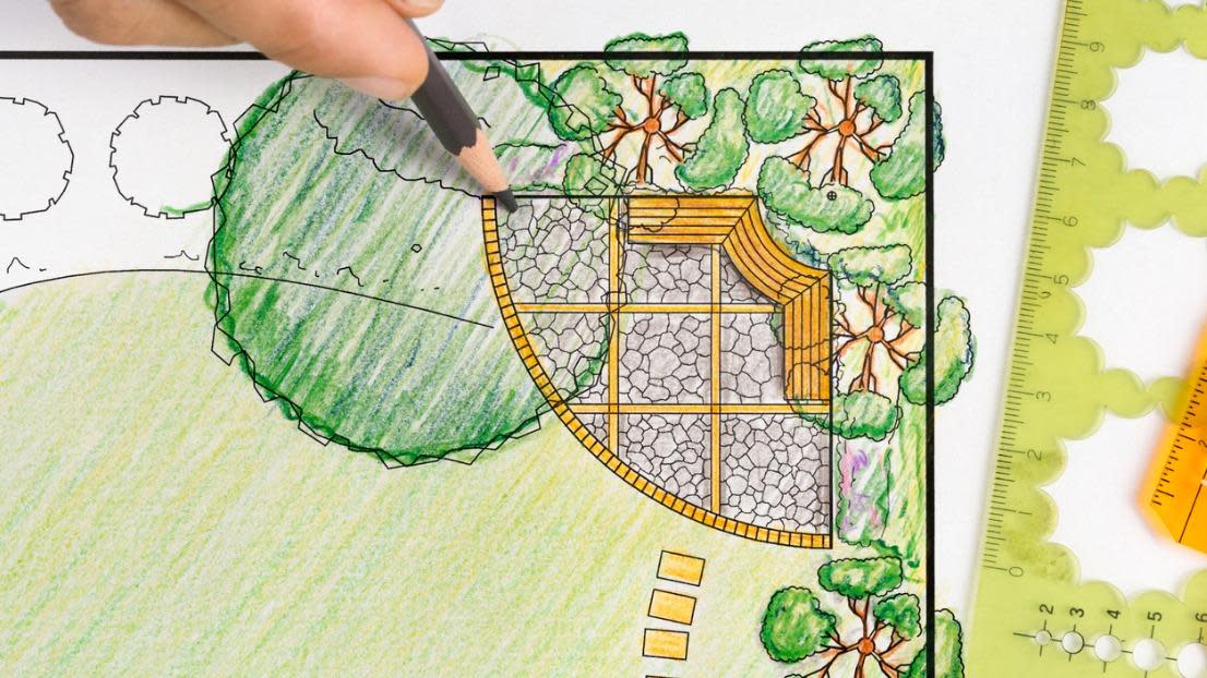 Landscape architect design backyard plan for villa