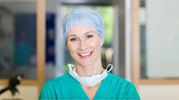 A surgeon in scrubs