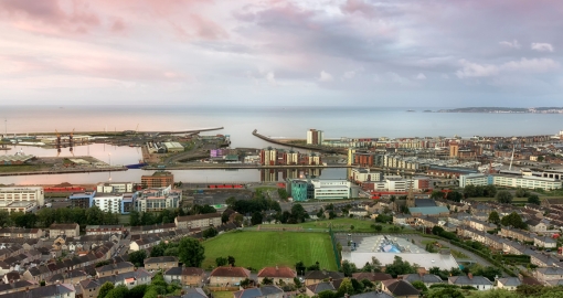 Swansea city dock area