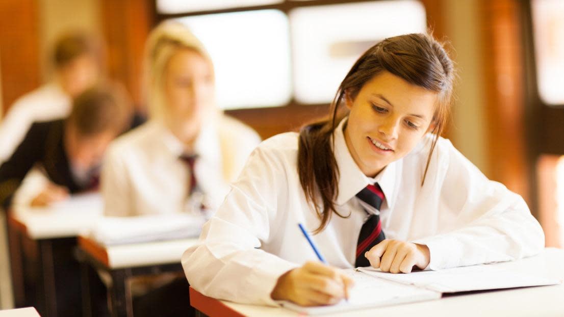 Group of A Level students in a classroom