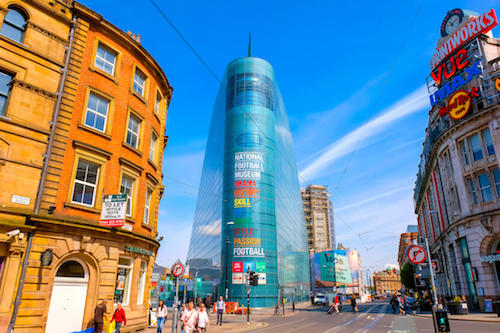 Daytime atmosphere in the city of Manchester, England