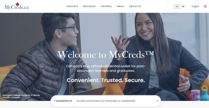 Halaman muka situs MyCreds,ca - Hotcourses Indonesia