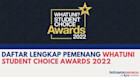 Daftar Lengkap Pemenang Whatuni Student Choice Awards 2022