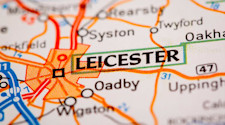 Leicester on a map