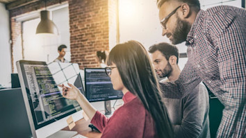 Website design. Developing programming and coding technologies