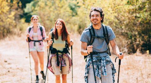 hiking with friends