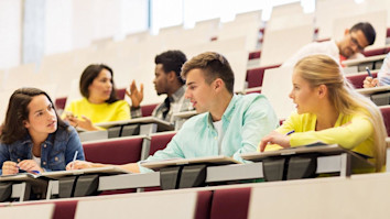 Students in a lecture theatre