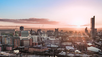 Manchester skyline at dawn