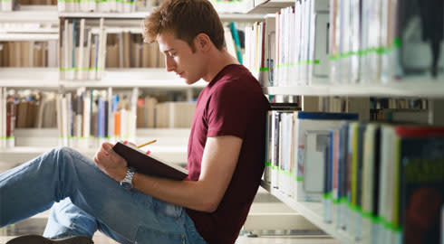 Student preparing for IELTS reading test
