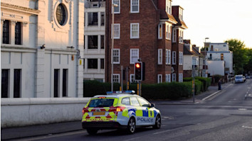 Police car at junction