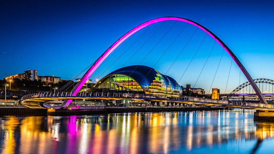 Night time scene Newcastle Quayside