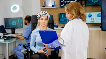 A neuropsychologist assessing a patient
